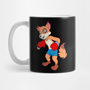 With boxing gloves in boxing ring - cartoon fox boxer Mug